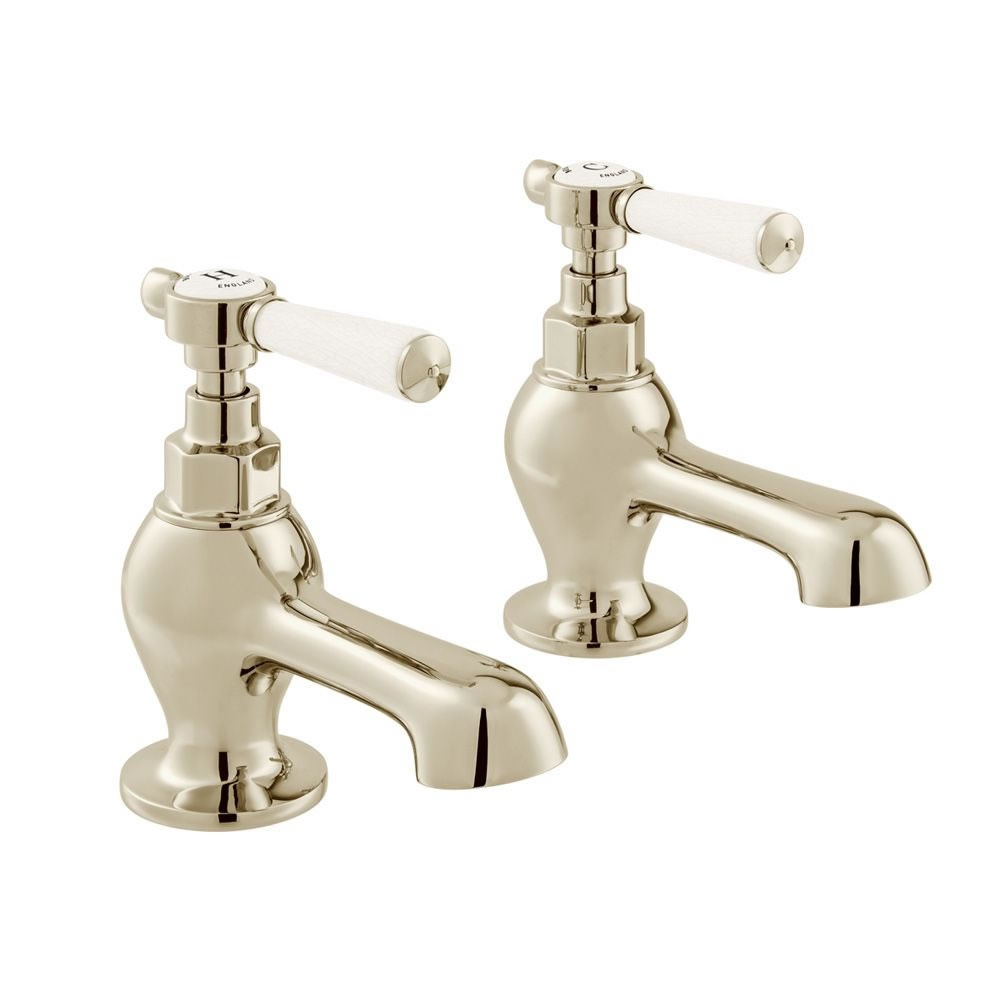 Cutout image of Booth & Co. Axbridge Lever Nickel Bath Pillar Taps